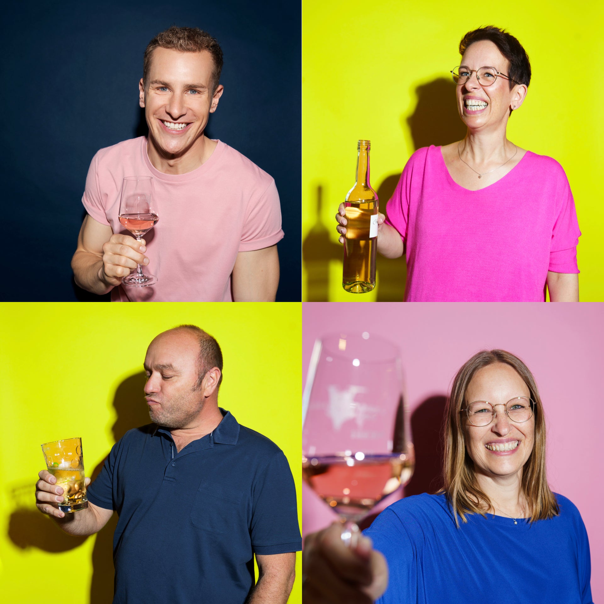 Das sOur Wein Team bestehen aus Lukas Sauer, Nicole und Sandra Vogel und Stefan Truttler vom Weingut Knöll und Vogel